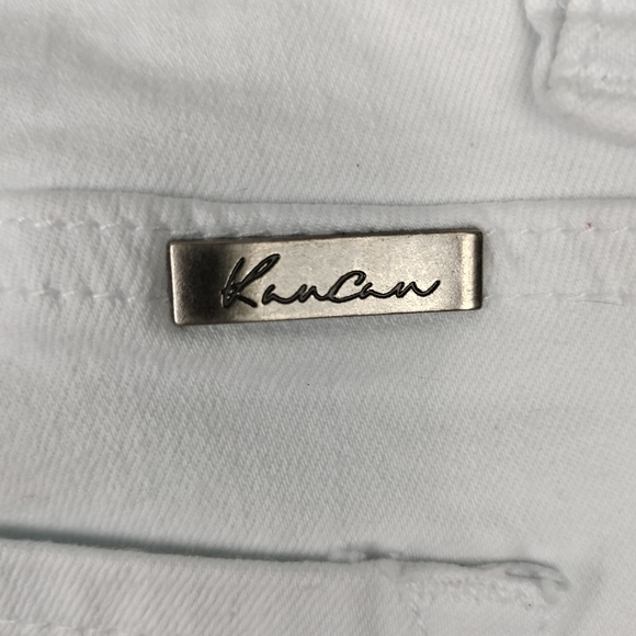 KanCan Mid Rise Distressed Ankle Skinny Jeans in Optic White Sz. 5/26 - Picture 9 of 12